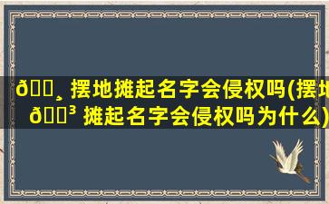🌸 摆地摊起名字会侵权吗(摆地 🌳 摊起名字会侵权吗为什么)
